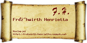 Frühwirth Henrietta névjegykártya