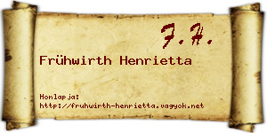 Frühwirth Henrietta névjegykártya