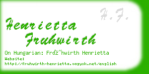 henrietta fruhwirth business card